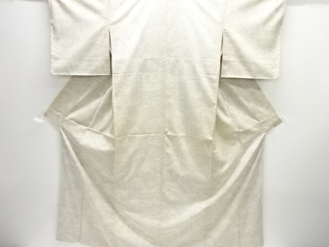 JAPANESE KIMONO / ANTIQUE TSUMUGI KIMONO / WOVEN ABSTRACT FLORAL PATTE